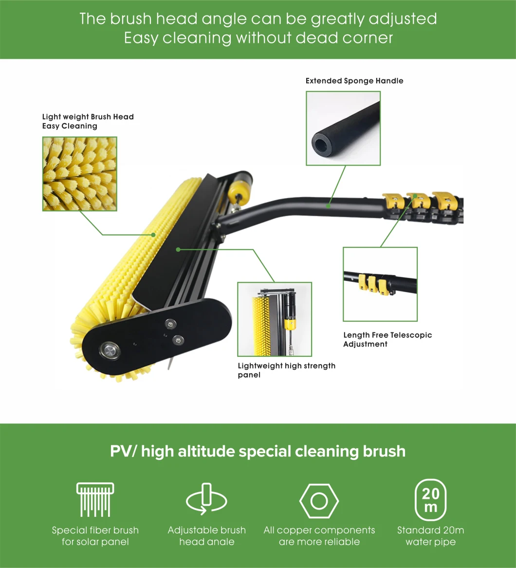 Neexgent Telescoping Solar Panel Cleaning Kit Washing Brush