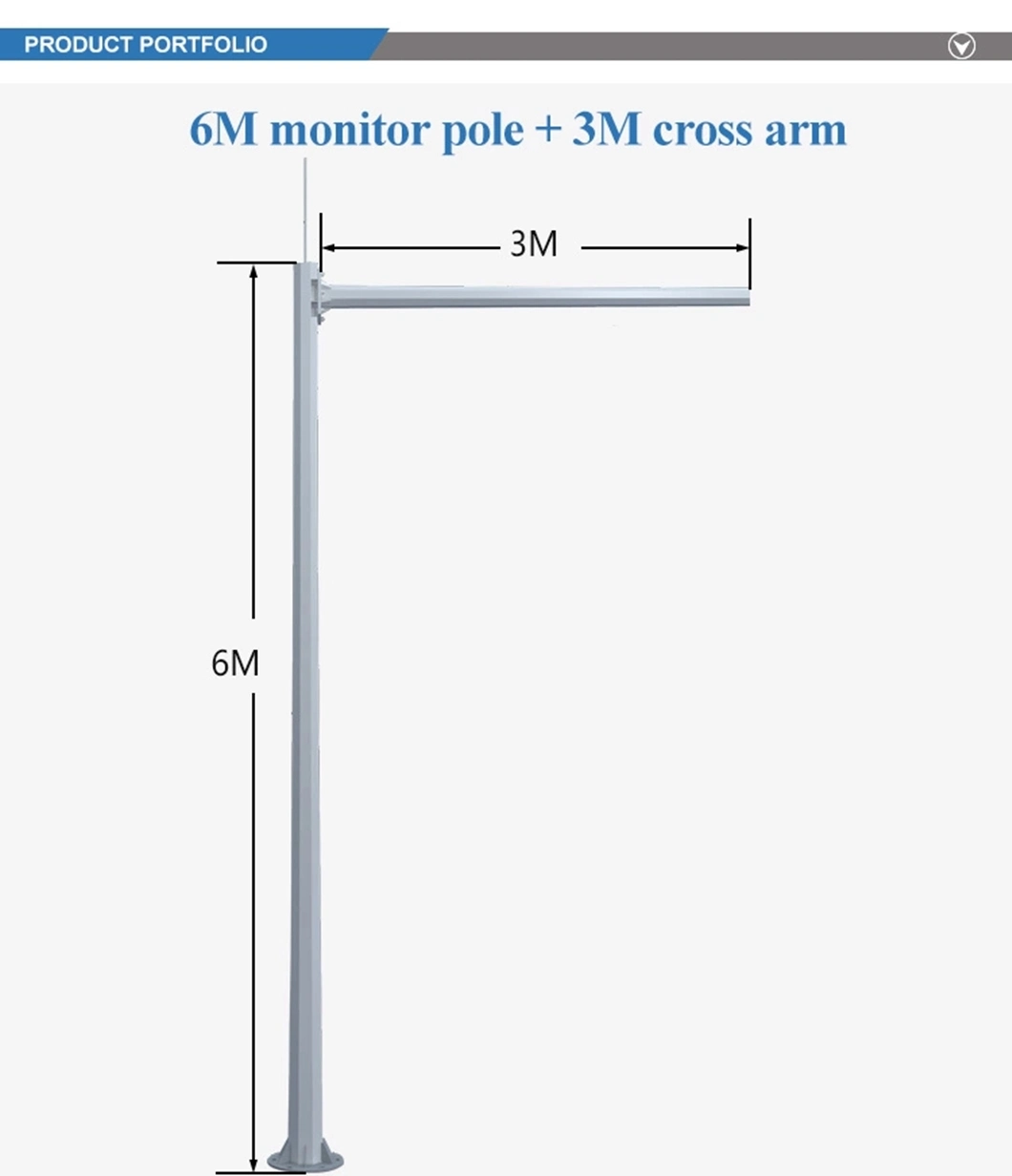 Anti-Rust Got DIP Galvanized Height 8m CCTV Camera Monitor Pole