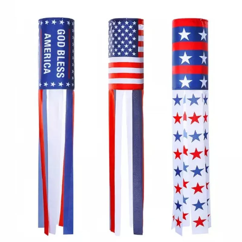 Bandera de Estados Unidos, manga de viento, duradera, para colgar en exteriores, decoración de jardín y patio, 60 pulgadas