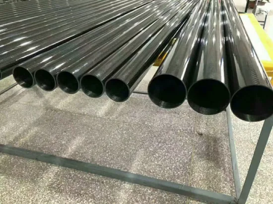 Tubo de fibra de carbono envuelto de 271 mm de diámetro y 9000 mm / Tubos de fibra de carbono Tubos grandes para maquinaria