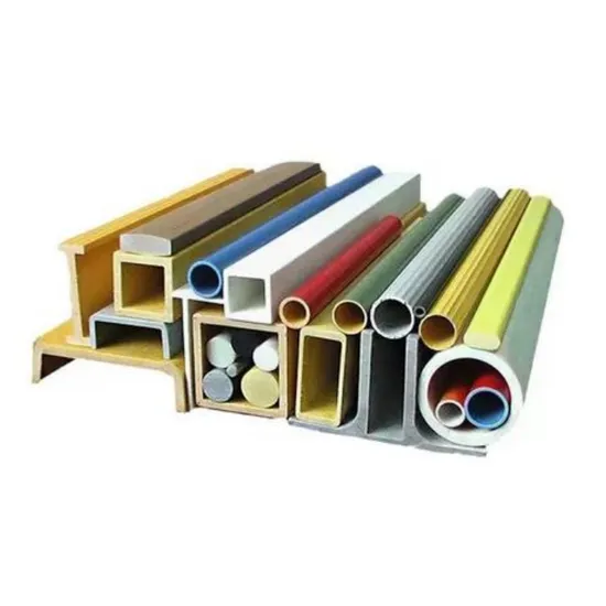 Tubo de FRP/Ángulo/Canal/Vigas/Escalera Varilla hueca de fibra de vidrio de poste de fibra de vidrio pultruida Tubo rectangular de FRP