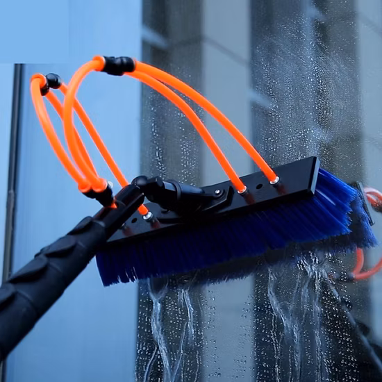 Panel solar alimentado con agua de fibra de carbono/poste telescópico de limpieza de canalones para limpieza de ventanas